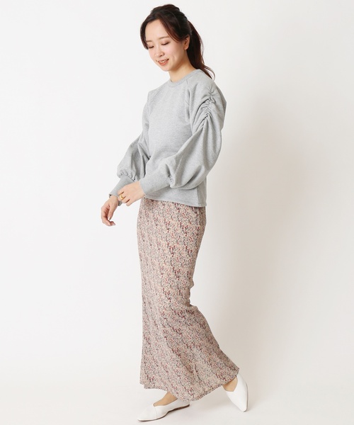 U by SPICK&SPAN(ユーバイスピックアンドスパン)の「ショルダーギャザースウェット◆(Tシャツ/カットソー・レディース・チャコールグレー/ベージュ・FREE)」の11枚目の写真