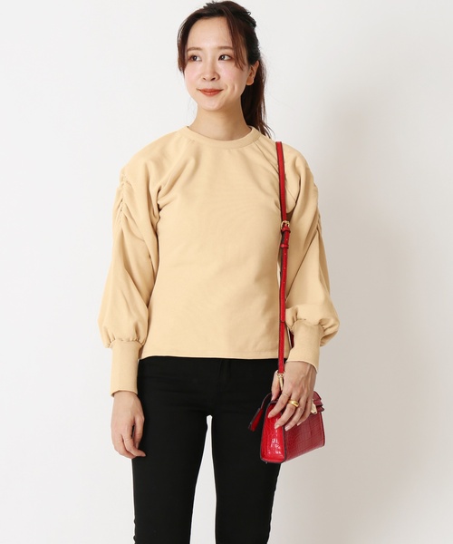 U by SPICK&SPAN(ユーバイスピックアンドスパン)の「ショルダーギャザースウェット◆(Tシャツ/カットソー・レディース・チャコールグレー/ベージュ・FREE)」の20枚目の写真