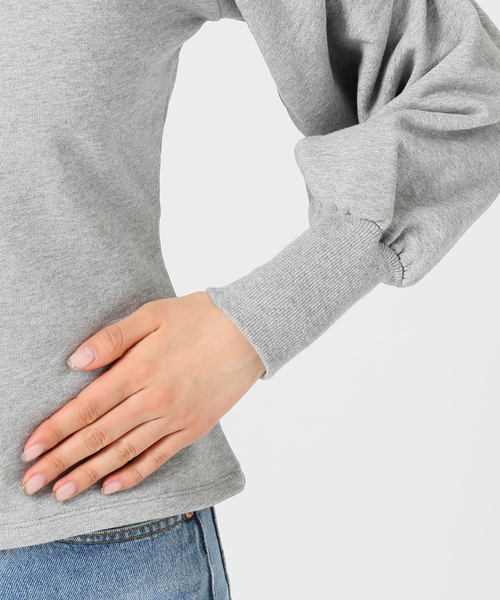 U by SPICK&SPAN(ユーバイスピックアンドスパン)の「ショルダーギャザースウェット◆(Tシャツ/カットソー・レディース・チャコールグレー/ベージュ・FREE)」の6枚目の写真