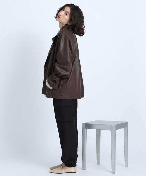 eL（エル）の「【eL】Vegan Leather Trench Blouson/162831（トレンチコート・レディース・ブラック/ブラウン・FREE）」の17枚目の写真