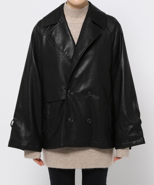 eL（エル）の「【eL】Vegan Leather Trench Blouson/162831（トレンチコート・レディース・ブラック/ブラウン・FREE）」の15枚目の写真