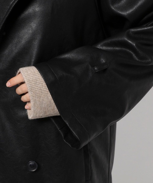 eL（エル）の「【eL】Vegan Leather Trench Blouson/162831（トレンチコート・レディース・ブラック/ブラウン・FREE）」の21枚目の写真