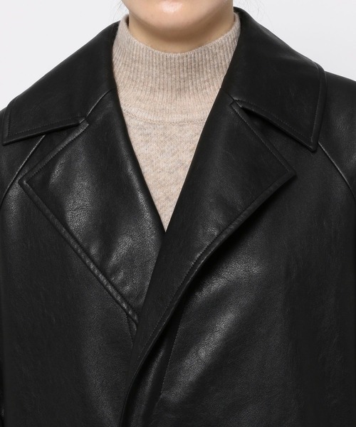 eL（エル）の「【eL】Vegan Leather Trench Blouson/162831（トレンチコート・レディース・ブラック/ブラウン・FREE）」の9枚目の写真