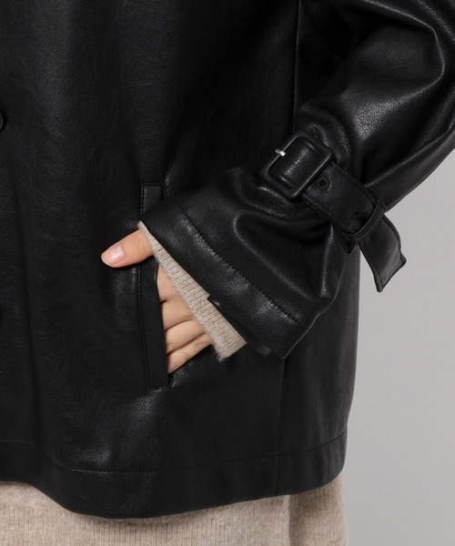 eL（エル）の「【eL】Vegan Leather Trench Blouson/162831（トレンチコート・レディース・ブラック/ブラウン・FREE）」の22枚目の写真