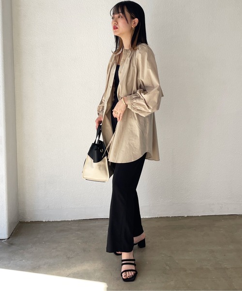 Shelly island（シェリーアイランド）の「レイヤードドロストデザインシャツ（シャツ/ブラウス・レディース・ホワイト/ベージュ・M）」の10枚目の写真