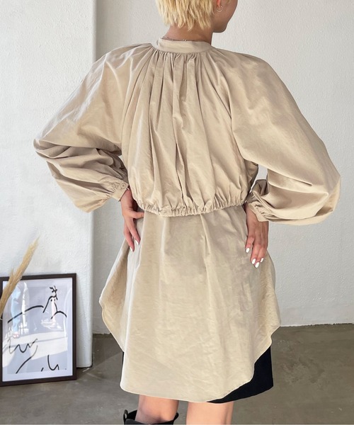 Shelly island（シェリーアイランド）の「レイヤードドロストデザインシャツ（シャツ/ブラウス・レディース・ホワイト/ベージュ・M）」の12枚目の写真