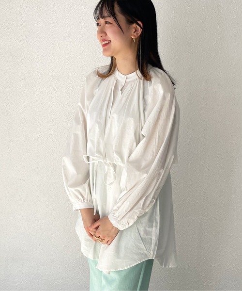 Shelly island（シェリーアイランド）の「レイヤードドロストデザインシャツ（シャツ/ブラウス・レディース・ホワイト/ベージュ・M）」の14枚目の写真