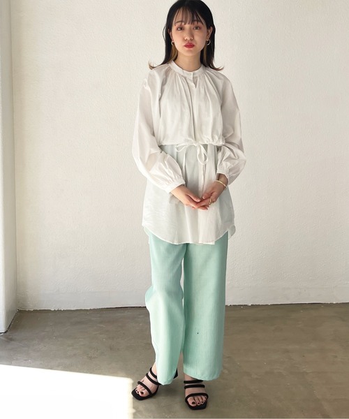 Shelly island（シェリーアイランド）の「レイヤードドロストデザインシャツ（シャツ/ブラウス・レディース・ホワイト/ベージュ・M）」の18枚目の写真