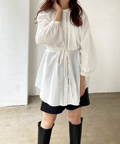 Shelly island（シェリーアイランド）の「レイヤードドロストデザインシャツ（シャツ/ブラウス・レディース・ホワイト/ベージュ・M）」の20枚目の写真