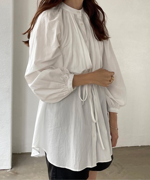 Shelly island（シェリーアイランド）の「レイヤードドロストデザインシャツ（シャツ/ブラウス・レディース・ホワイト/ベージュ・M）」の21枚目の写真