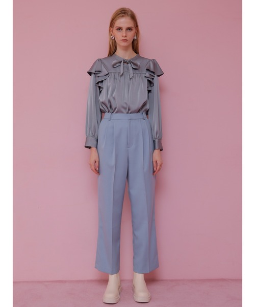 TONAL(トーナル)の「タックワイドパンツ(スラックス・レディース・ベージュ/サックスブルー/ブラック・38)」の7枚目の写真