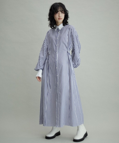 ADAM ET ROPE'(アダムエロペ)の「【WEB限定(一部店舗展開あり)】アジャストシャツワンピース(シャツワンピース・レディース・ブラック/ブラウン系その他2/ブルー系その他4・FREE)」の8枚目の写真