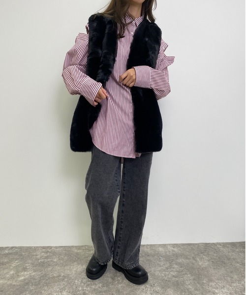 INGNI（イング）の「エコファーベスト（ベスト・レディース・ブラウン/ブラック/アイボリー・M）」の12枚目の写真