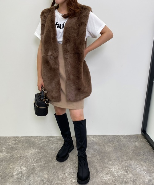 INGNI（イング）の「エコファーベスト（ベスト・レディース・ブラウン/ブラック/アイボリー・M）」の19枚目の写真