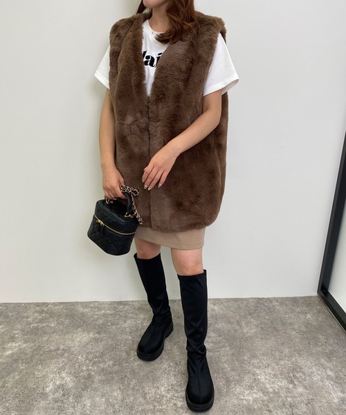 INGNI（イング）の「エコファーベスト（ベスト・レディース・ブラウン/ブラック/アイボリー・M）」の20枚目の写真