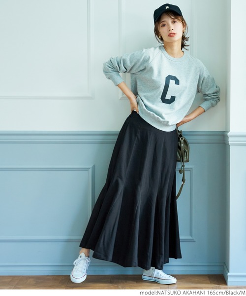 coca(coca)(コカ)の「セミフレア切り替えたっぷりスカート(スカート・レディース・ブラウン/ブラック・M/L)」の10枚目の写真