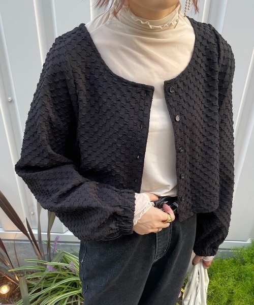 nemne store（ネンネストア）の「ぽこぽこカーディガン（カーディガン/ボレロ・レディース・アイボリー/ブラウン/ブラック・フリー）」の3枚目の写真