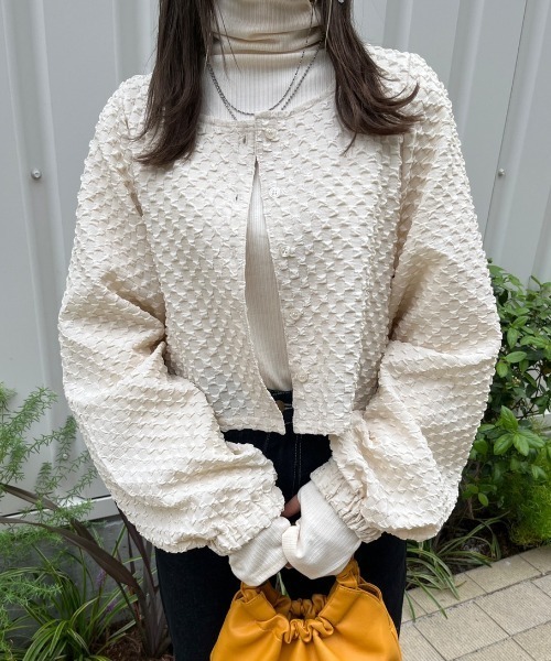 nemne store（ネンネストア）の「ぽこぽこカーディガン（カーディガン/ボレロ・レディース・アイボリー/ブラウン/ブラック・フリー）」の8枚目の写真