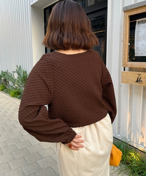 nemne store（ネンネストア）の「ぽこぽこカーディガン（カーディガン/ボレロ・レディース・アイボリー/ブラウン/ブラック・フリー）」の11枚目の写真