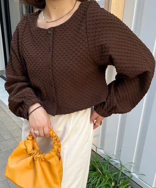 nemne store（ネンネストア）の「ぽこぽこカーディガン（カーディガン/ボレロ・レディース・アイボリー/ブラウン/ブラック・フリー）」の17枚目の写真