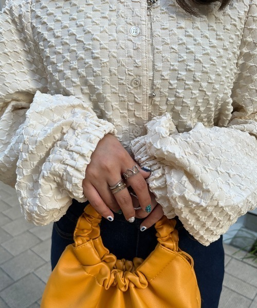 nemne store（ネンネストア）の「ぽこぽこカーディガン（カーディガン/ボレロ・レディース・アイボリー/ブラウン/ブラック・フリー）」の4枚目の写真