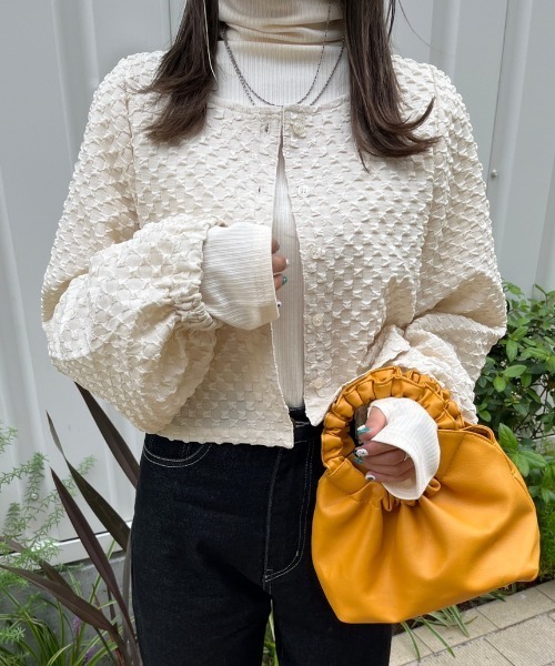 nemne store（ネンネストア）の「ぽこぽこカーディガン（カーディガン/ボレロ・レディース・アイボリー/ブラウン/ブラック・フリー）」の16枚目の写真