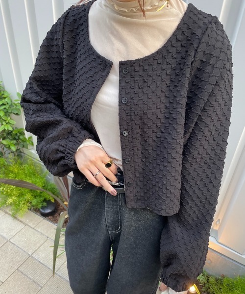 nemne store（ネンネストア）の「ぽこぽこカーディガン（カーディガン/ボレロ・レディース・アイボリー/ブラウン/ブラック・フリー）」の12枚目の写真