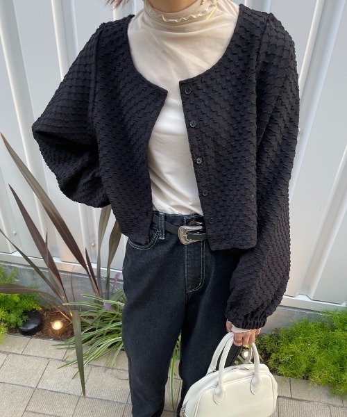 nemne store（ネンネストア）の「ぽこぽこカーディガン（カーディガン/ボレロ・レディース・アイボリー/ブラウン/ブラック・フリー）」の14枚目の写真