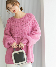 U by SPICK&SPAN SELECT | 【NEPAL HAND KNIT/ネパールハンドニット】別注FLOWERアミ プルオーバー(ニット/セーター)