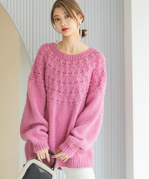 セール】【NEPAL HAND KNIT/ネパールハンドニット】別注FLOWERアミ