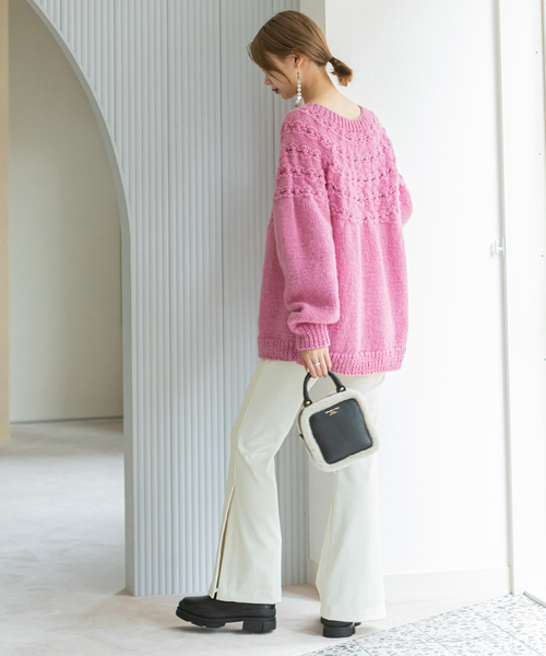 セール】【NEPAL HAND KNIT/ネパールハンドニット】別注FLOWERアミ