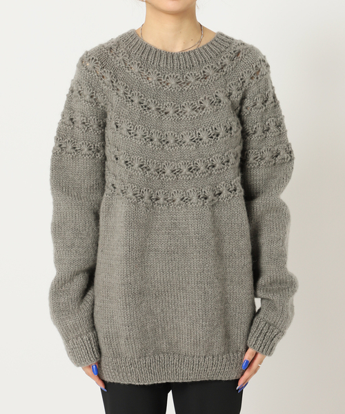 セール】【NEPAL HAND KNIT/ネパールハンドニット】別注FLOWERアミ