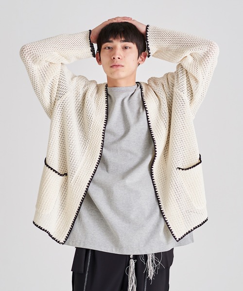 DISCOVERED（ディスカバード）の「SHELL STITCH MESH KNIT CARDIGAN 