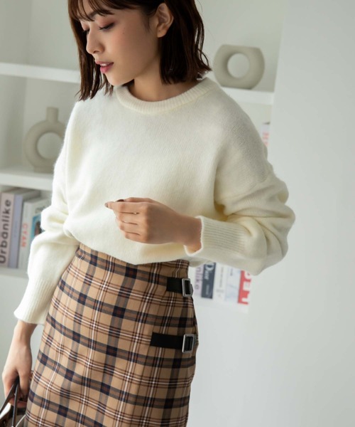 Edit Sheen(エディットシーン)の「サイドベルトチェックロングスカート(スカート・レディース・ベージュ/ネイビー・M)」の22枚目の写真