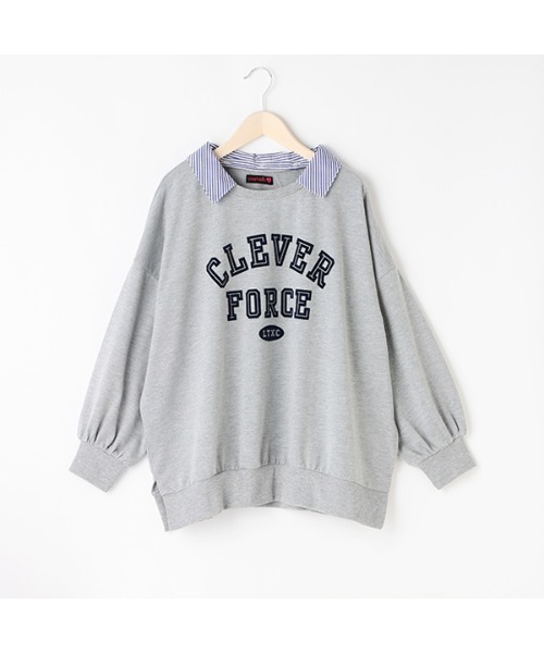 LOVETOXIC(ラブトキシック)の「衿2WAY BIGプルオーバー(スウェット・キッズ・ベージュ/ネイビー/オフホワイト/トップグレー・SS/S/M/L)」の16枚目の写真