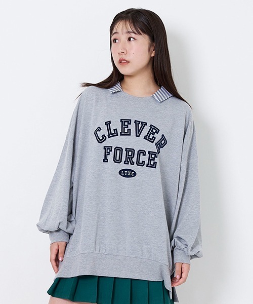 LOVETOXIC(ラブトキシック)の「衿2WAY BIGプルオーバー(スウェット・キッズ・ベージュ/ネイビー/オフホワイト/トップグレー・SS/S/M/L)」の14枚目の写真