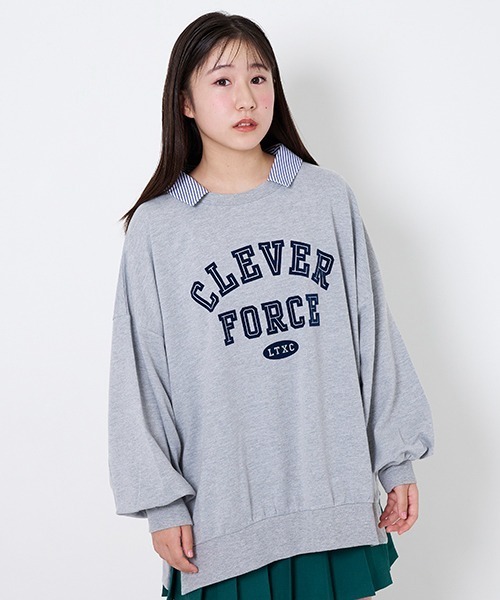 LOVETOXIC(ラブトキシック)の「衿2WAY BIGプルオーバー(スウェット・キッズ・ベージュ/ネイビー/オフホワイト/トップグレー・SS/S/M/L)」の13枚目の写真