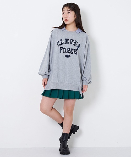 LOVETOXIC(ラブトキシック)の「衿2WAY BIGプルオーバー(スウェット・キッズ・ベージュ/ネイビー/オフホワイト/トップグレー・SS/S/M/L)」の15枚目の写真