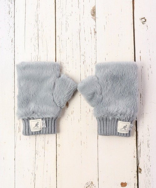 KANGOL（カンゴール）の「KANGOL オープンフィンガーグローブ（手袋・メンズ・ブラック/サックスブルー/アイボリー/グレイッシュベージュ/ミント/ライトベージュ/ピンク/チャコール・FREE）」の8枚目の写真