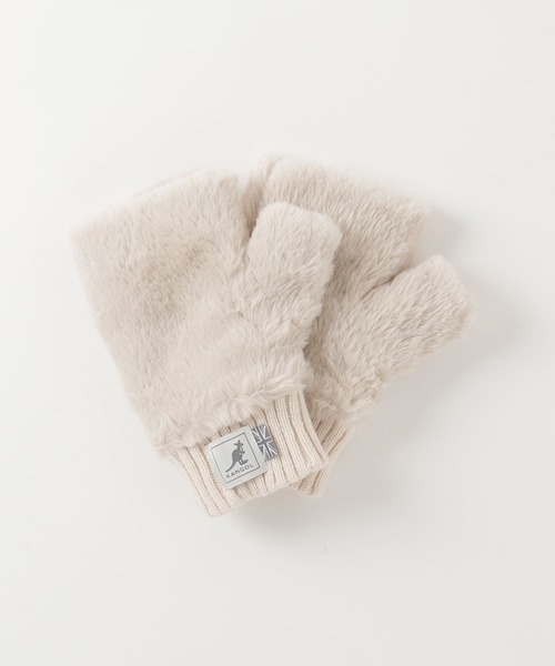 KANGOL（カンゴール）の「KANGOL オープンフィンガーグローブ（手袋・メンズ・ブラック/サックスブルー/アイボリー/グレイッシュベージュ/ミント/ライトベージュ/ピンク/チャコール・FREE）」の9枚目の写真