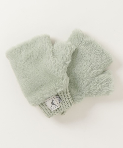 KANGOL（カンゴール）の「KANGOL オープンフィンガーグローブ（手袋・メンズ・ブラック/サックスブルー/アイボリー/グレイッシュベージュ/ミント/ライトベージュ/ピンク/チャコール・FREE）」の12枚目の写真