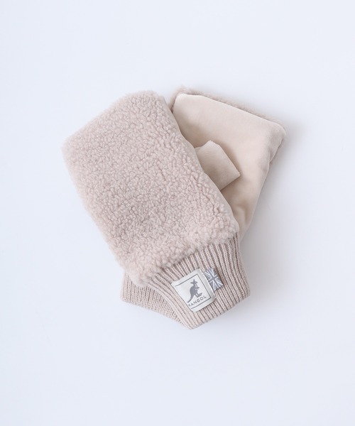 KANGOL（カンゴール）の「KANGOL オープンフィンガーグローブ（手袋・メンズ・ブラック/サックスブルー/アイボリー/グレイッシュベージュ/ミント/ライトベージュ/ピンク/チャコール・FREE）」の15枚目の写真