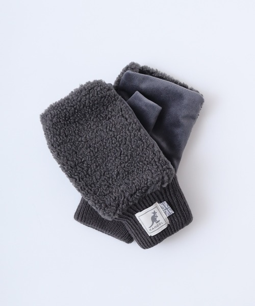 KANGOL（カンゴール）の「KANGOL オープンフィンガーグローブ（手袋・メンズ・ブラック/サックスブルー/アイボリー/グレイッシュベージュ/ミント/ライトベージュ/ピンク/チャコール・FREE）」の14枚目の写真