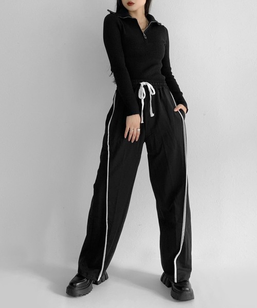 LVEU.（ラブユ.）の「【ZOZOTOWN限定】Side line pants / サイドラインパンツ（その他パンツ・レディース・ブラック・FREE）」の6枚目の写真