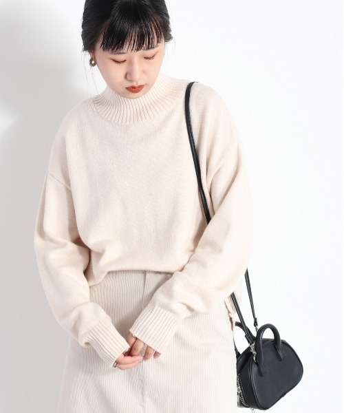 cepo（セポ）の「バックリンキング ハイネックニット（ニット/セーター・レディース・オフホワイト/オレンジ/パープル/ライム/ブラウン・M）」の3枚目の写真