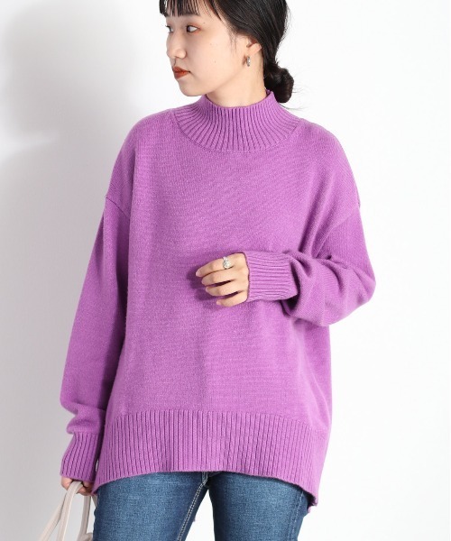 cepo（セポ）の「バックリンキング ハイネックニット（ニット/セーター・レディース・オフホワイト/オレンジ/パープル/ライム/ブラウン・M）」の21枚目の写真