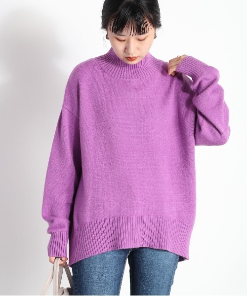 cepo（セポ）の「バックリンキング ハイネックニット（ニット/セーター・レディース・オフホワイト/オレンジ/パープル/ライム/ブラウン・M）」の18枚目の写真