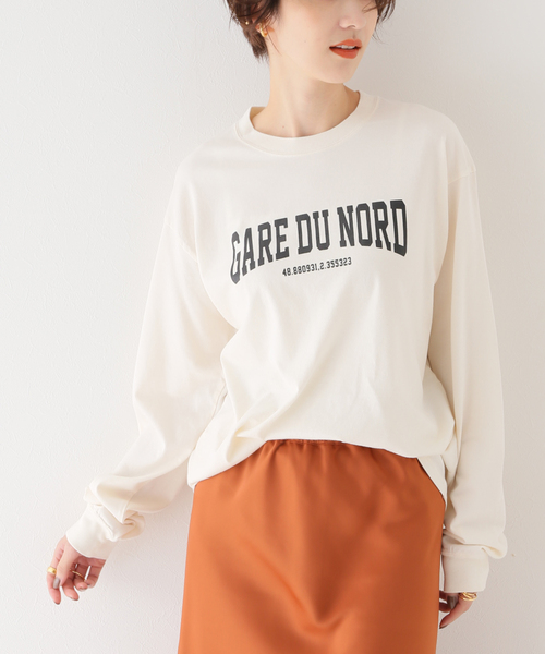 SLOBE IENA（スローブイエナ）の「GARE DU NORDロンTEE（Tシャツ/カットソー・レディース・ベージュ/アイボリー/ネイビー・FREE）」の12枚目の写真
