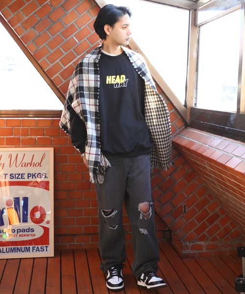 ８(eight)（エイト）の「チェック柄ポンチョ（ポンチョ・メンズ・イエロー/ベージュ/ブラック/ブルー・FREE）」の11枚目の写真