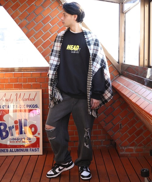 ８(eight)（エイト）の「チェック柄ポンチョ（ポンチョ・メンズ・イエロー/ベージュ/ブラック/ブルー・FREE）」の16枚目の写真